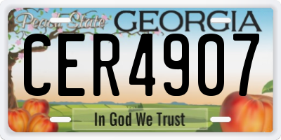 GA license plate CER4907