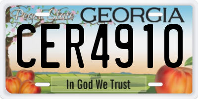 GA license plate CER4910