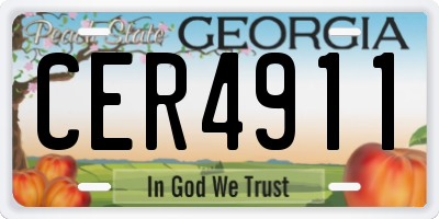 GA license plate CER4911