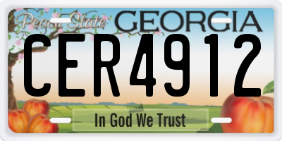 GA license plate CER4912