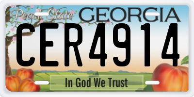 GA license plate CER4914