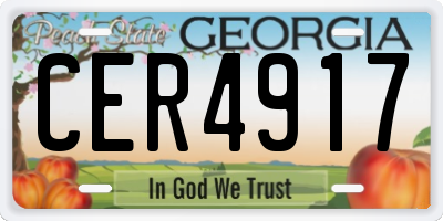GA license plate CER4917