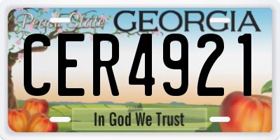 GA license plate CER4921