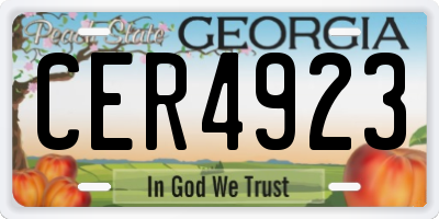 GA license plate CER4923