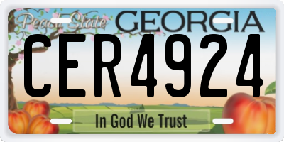 GA license plate CER4924