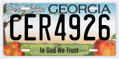 GA license plate CER4926