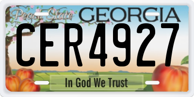 GA license plate CER4927