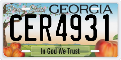 GA license plate CER4931