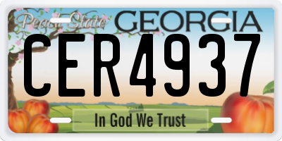 GA license plate CER4937