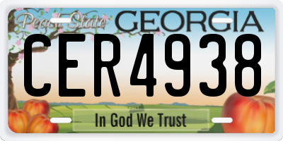 GA license plate CER4938