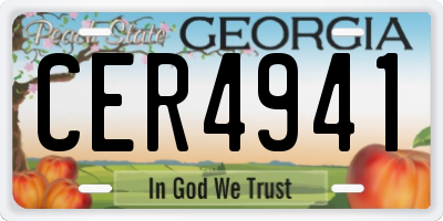 GA license plate CER4941