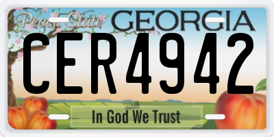 GA license plate CER4942