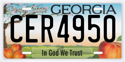 GA license plate CER4950