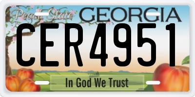 GA license plate CER4951