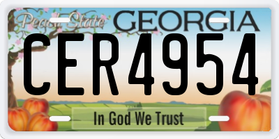 GA license plate CER4954
