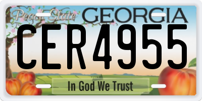 GA license plate CER4955