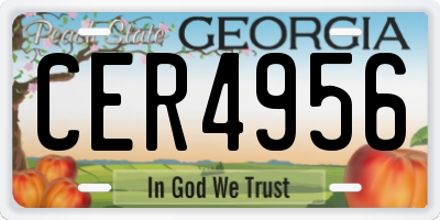 GA license plate CER4956