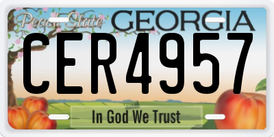 GA license plate CER4957
