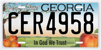 GA license plate CER4958