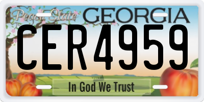 GA license plate CER4959