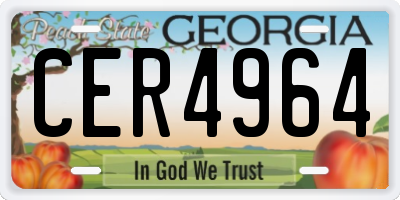 GA license plate CER4964