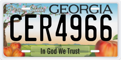 GA license plate CER4966