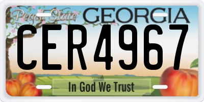 GA license plate CER4967