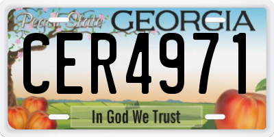 GA license plate CER4971