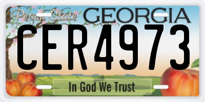 GA license plate CER4973