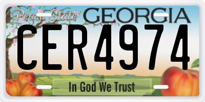 GA license plate CER4974