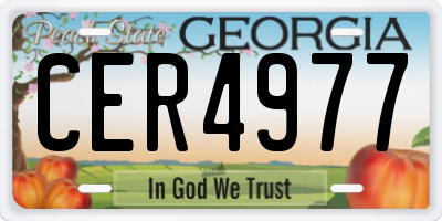 GA license plate CER4977