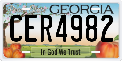 GA license plate CER4982