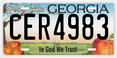 GA license plate CER4983