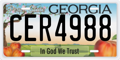 GA license plate CER4988