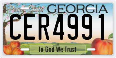 GA license plate CER4991