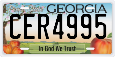 GA license plate CER4995