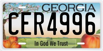 GA license plate CER4996