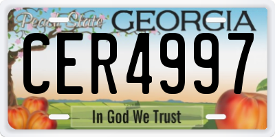 GA license plate CER4997
