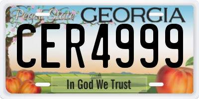 GA license plate CER4999