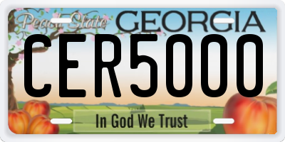 GA license plate CER5000