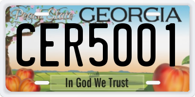 GA license plate CER5001