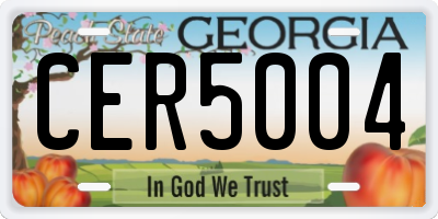 GA license plate CER5004