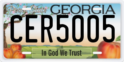 GA license plate CER5005