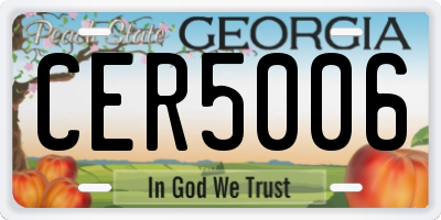 GA license plate CER5006