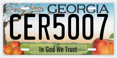 GA license plate CER5007