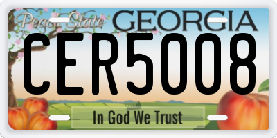 GA license plate CER5008