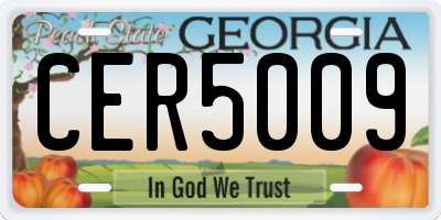 GA license plate CER5009