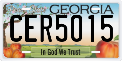 GA license plate CER5015