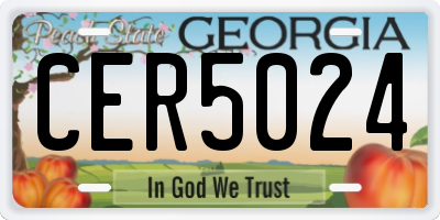 GA license plate CER5024