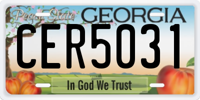 GA license plate CER5031